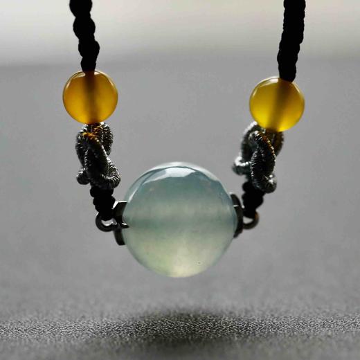 冰种飘阳绿翡翠大珠子路路通18k白金镶嵌 商品图9