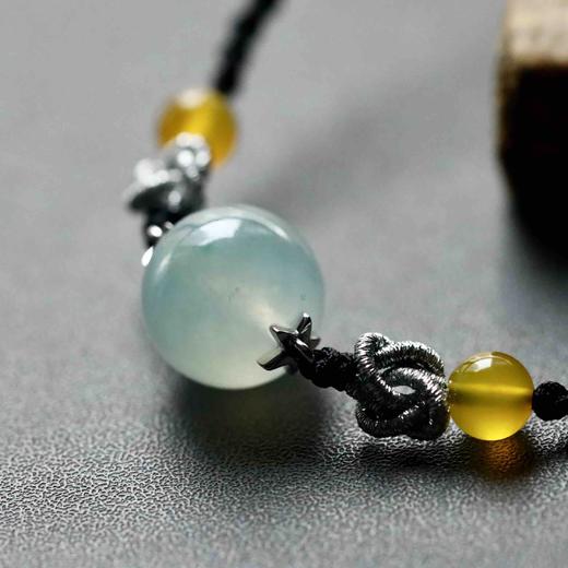 冰种飘阳绿翡翠大珠子路路通18k白金镶嵌