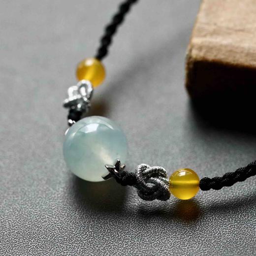 冰种飘阳绿翡翠大珠子路路通18k白金镶嵌 商品图0