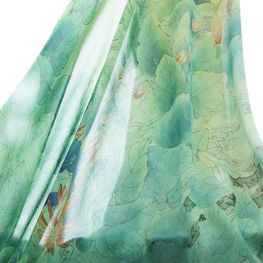 羽诗制造 出品 鲍海斌老师创作凝翠全真丝长巾 商品图3