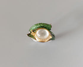 「梦想天路」白冰翡翠蜗牛戒【定制需询价】