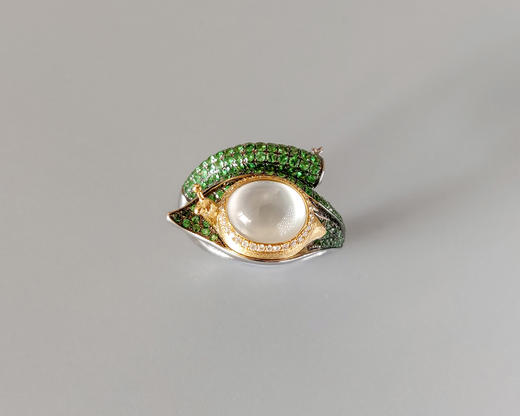 「梦想天路」白冰翡翠蜗牛戒【定制需询价】 商品图0