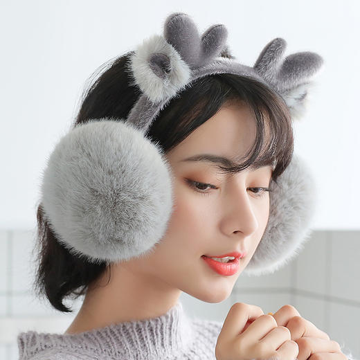 耳套保暖耳罩女冬季可爱耳包卡通鹿精灵圣诞护耳折叠防寒耳捂时尚饰品 商品图8