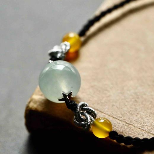 冰种飘阳绿翡翠大珠子路路通18k白金镶嵌 商品图4