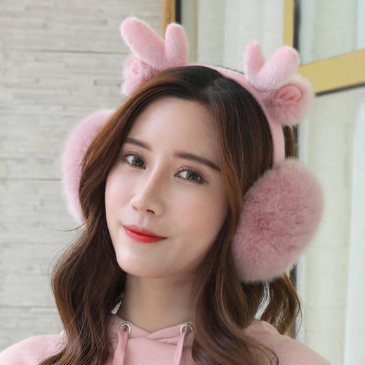 耳套保暖耳罩女冬季可爱耳包卡通鹿精灵圣诞护耳折叠防寒耳捂时尚饰品 商品图9