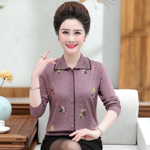 WC-sp1903长袖翻领开衫大码宽松打底衫 商品图4