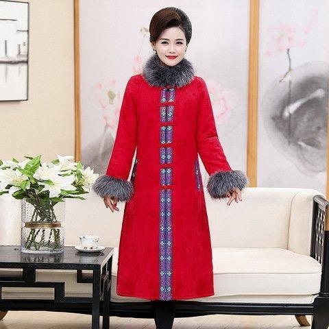 DP-926秋冬新款复古民族风妈妈装保暖棉服外套 商品图3