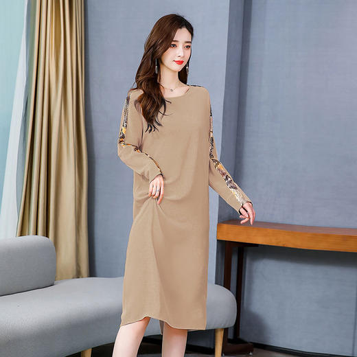 时尚舒适，中长款气质长袖优雅连衣裙HR-SNX2039 商品图7