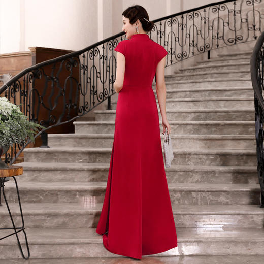 DLQ-A1030新款中国风红色高端改良版旗袍连衣裙TZF 商品图2
