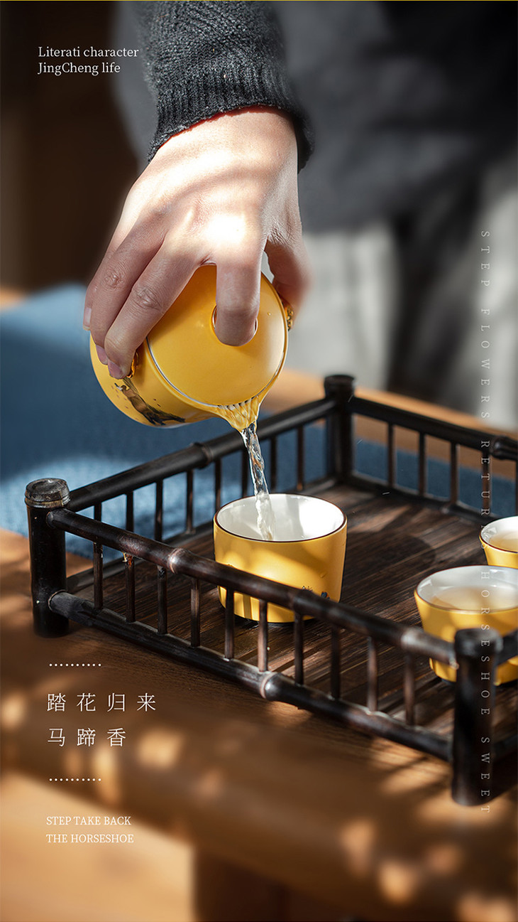 八马茶具茶杯陶瓷茶器三人行一壶三杯旅行茶具套组