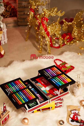 英国mobee正品鼠年新款儿童绘画艺术礼盒