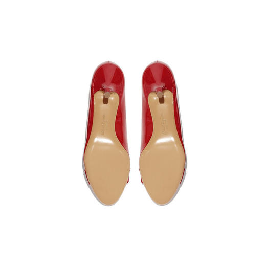 菲拉格慕 FERRAGAMO 女鞋漆皮蝴蝶结高跟鞋 584309 红色 商品图3
