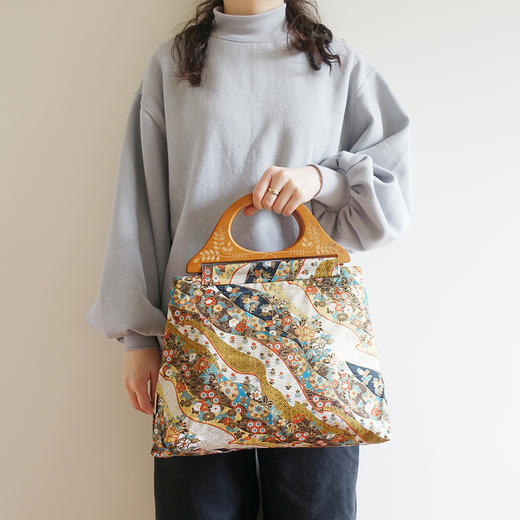 HUGOJIRO木柄手提包风の花波浪小花 商品图2