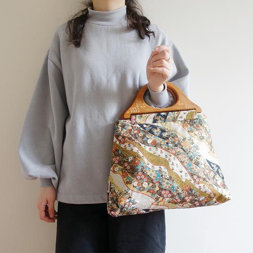 HUGOJIRO木柄手提包风の花波浪小花 商品图1