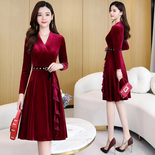 CQ-YBX5832新款时尚优雅潮流纯色连衣裙TZF 商品图2