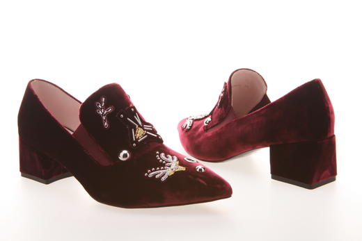 sheme 鹿鸣 丝绒 时尚 深口短靴款单鞋 商品图4