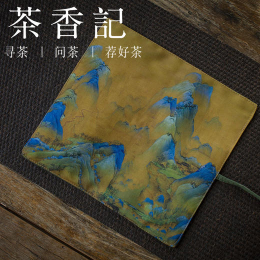 茶香记 亚麻印花折叠收纳袋 古风古典 手感舒适 茶道配件一袋收纳 商品图1