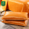 王朝牛皮席德国进口头层黄牛皮夏凉1.8m床双人软席子富贵黄三件套 商品缩略图1