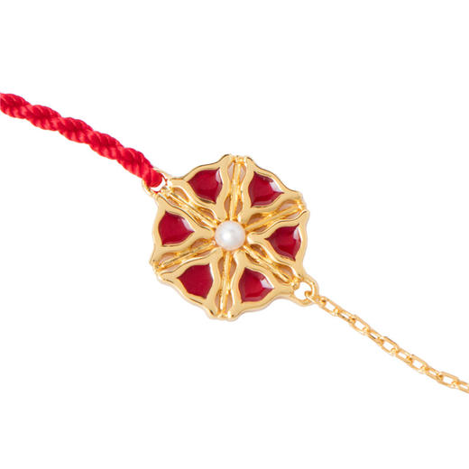 三交六椀菱花 925银珐琅手链