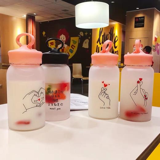 磨砂玻璃杯创意时尚可爱小杯子居家日用便携女学生水杯花茶 商品图1