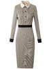 FMY-26160秋冬新款复古洋气时尚修身西装领中长裙 商品缩略图1