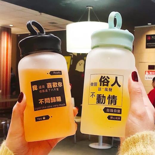 磨砂玻璃杯创意时尚可爱小杯子居家日用便携女学生水杯花茶 商品图3