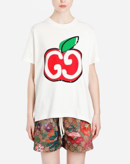 13886gucci苹果亮片印花短袖t恤