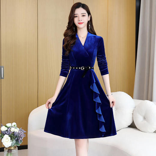 CQ-YBX5832新款时尚优雅潮流纯色连衣裙 商品图3