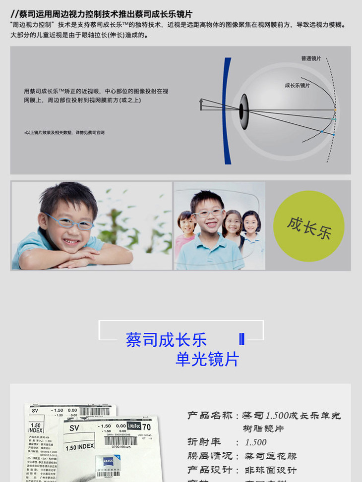 蔡司150成长乐莲花膜现片两片装零售价1380元