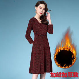 DYSL-Q5216欧美新款交叉V领高贵气质礼服收腰显瘦大码连衣裙