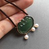 高冰种晴水绿翡翠如意锁18k玫瑰金镶嵌 商品缩略图8