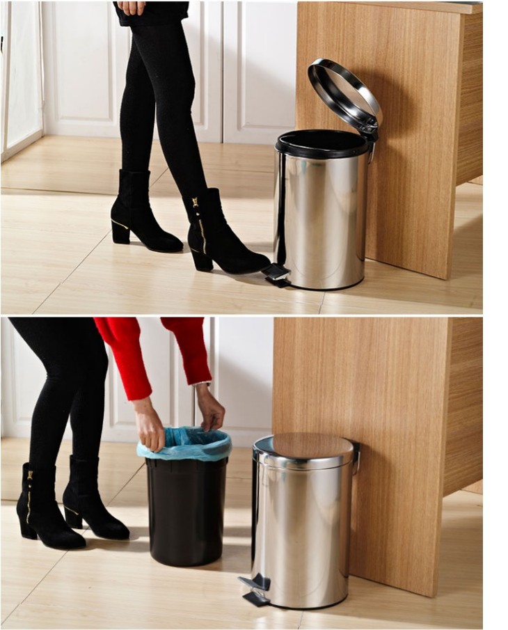不锈钢踩踏式垃圾桶8升可印logo