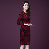 YM-8253新款中国风长袖旗袍连衣裙 商品缩略图1
