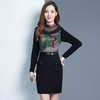 韩版修身，时尚长袖印花中长款连衣裙YW-XH7450 商品缩略图3