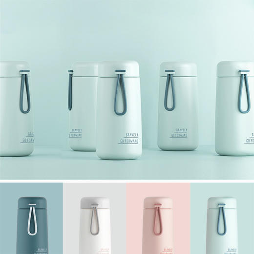 时尚咖啡保温杯 304不锈钢清新杯子居家日用水杯 商品图3