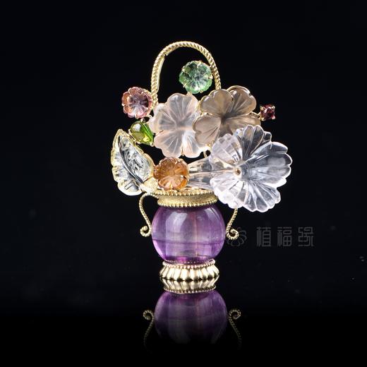【一揽清风】萤石花篮胸针-CB1908123 商品图0