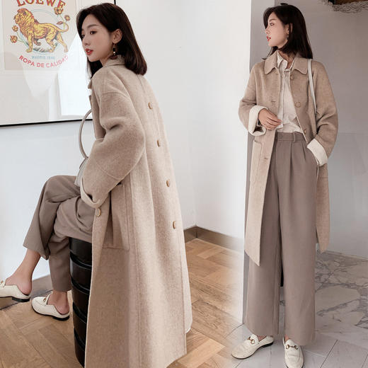 宽松时尚，韩版中长款双面呢子大衣外套KYF-MYIE2056 商品图2