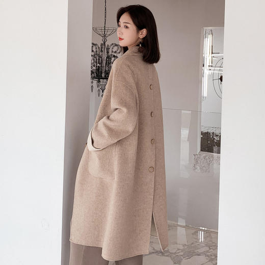 宽松时尚，韩版中长款双面呢子大衣外套KYF-MYIE2056 商品图3