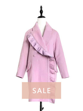 TYNVIE 多层花边装饰领西装廓形大衣 - 粉色