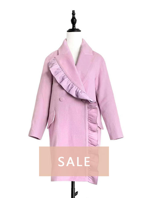 TYNVIE 多层花边装饰领西装廓形大衣 - 粉色 商品图0