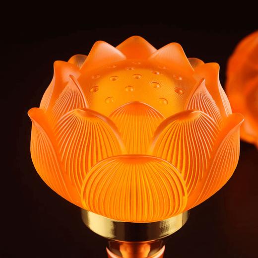 古法琉璃莲花灯烛台灯架高脚长明灯03