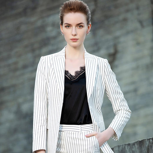 IWY/白色条纹西装套装201006CP1+201024B3 商品图7