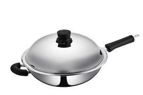 cizzle喜时【大师】304不锈钢炒锅五层钢家用无涂层电磁炉煤气32cm炒菜锅