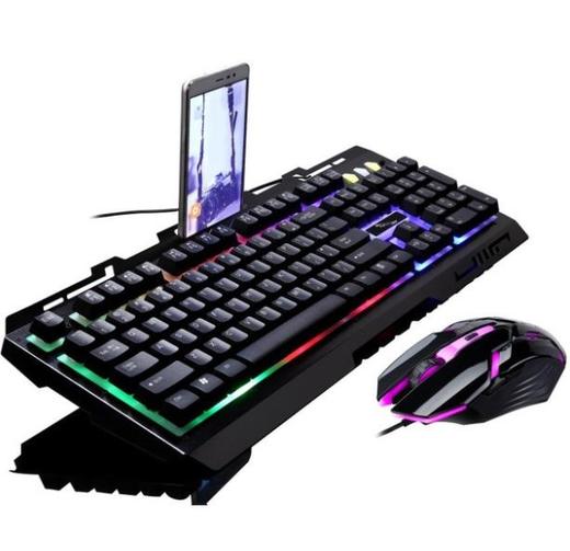 【键鼠套装】追光豹G700键盘鼠标有线USB套装发光悬浮机械手感游戏键鼠套件 商品图0