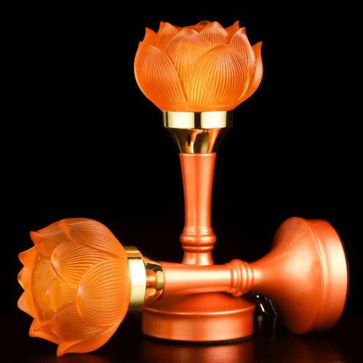 古法琉璃莲花灯烛台灯架高脚长明灯03