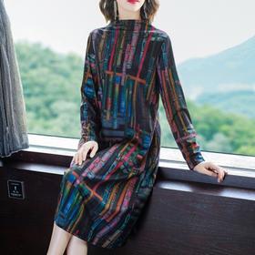 NYL-133511新款韩版时尚宽松高端洋气印花连衣裙