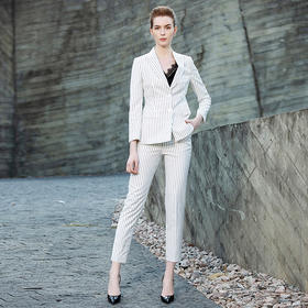IWY/白色条纹西装套装201006CP1+201024B3