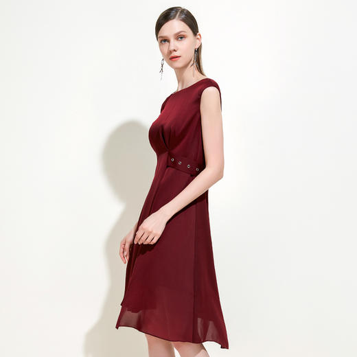 EITIE爱特爱女装夏季新品圆领不规则开叉裙摆时尚优雅连衣裙5907630 商品图0