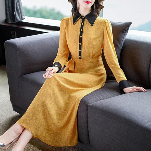 NYL-133521新款时髦修身显瘦法式小众很仙女的中长款过膝连衣裙 商品图1