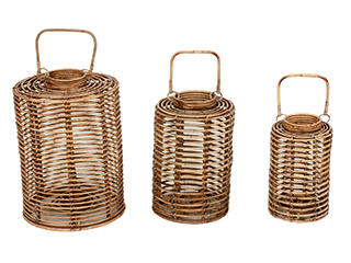 NS家居 nsfurniture 进口装饰藤制灯笼烛台NSDE-LJ 29+30+31-BW-M*00 商品图0